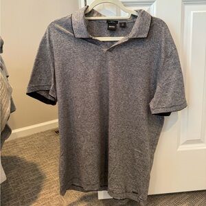 Hugo Boss Gray Slim Fit Cotton Linen Polo